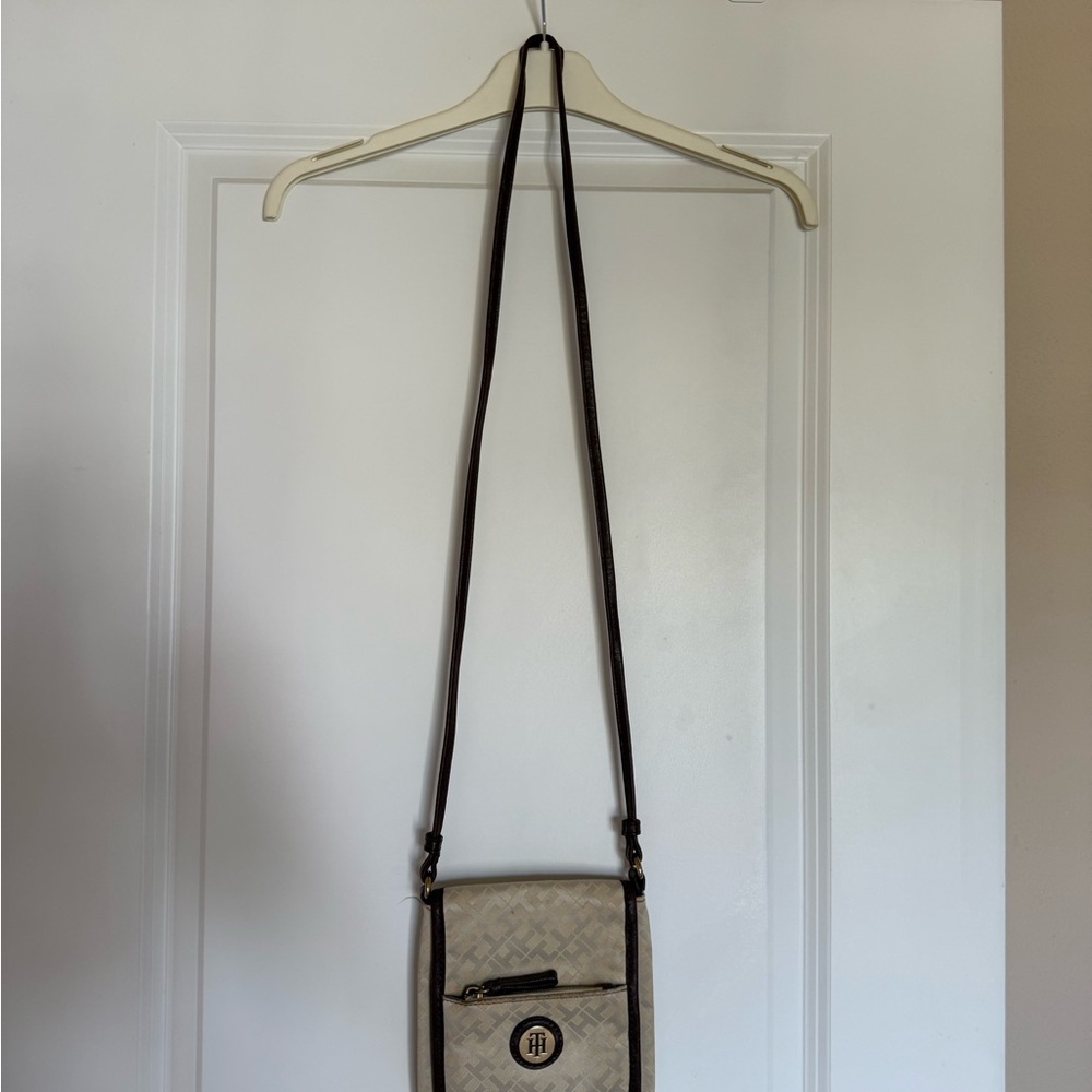Tommy Hilfiger Cream and Brown Crossbody Bag